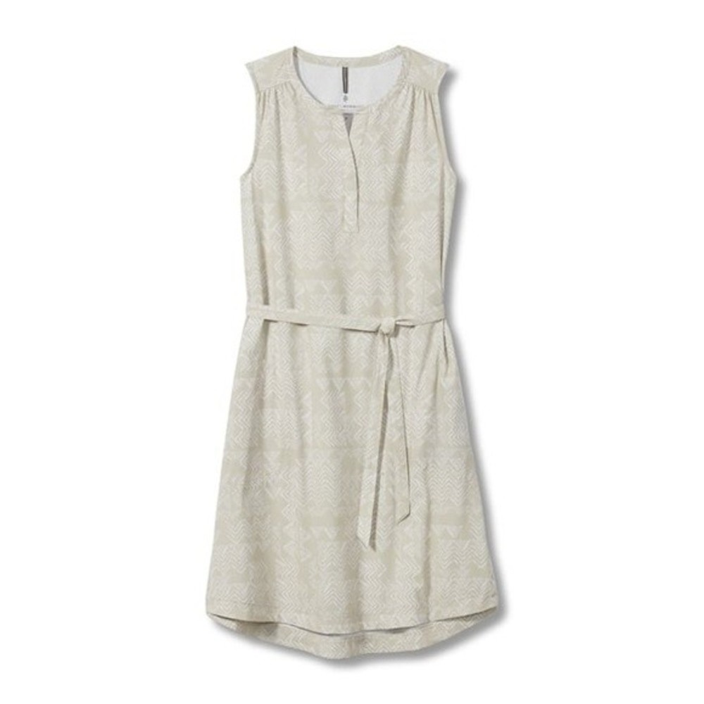 Royal Robbins Spotless Traveler Belted Tank Dress Crème Acadia Sz S